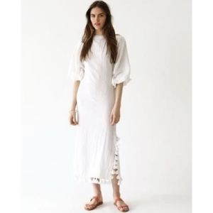 Rhode Resort Balloon Sleeve Gauzy Cotton Maxi Kaftan White XS